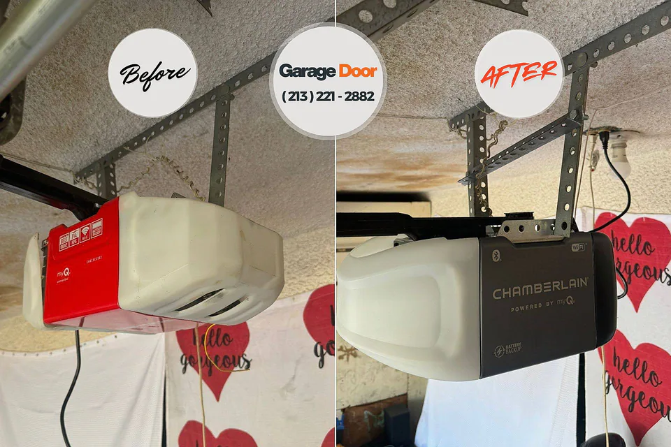 Before and after: garage door repair Pine Bluff, AR